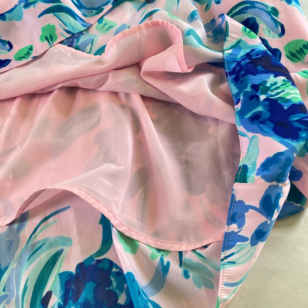 Lilly Pulitzer Rory Dress Racer Back Feminine Ruffle Floral Flowy (Size 4) - Picture 8 of 13